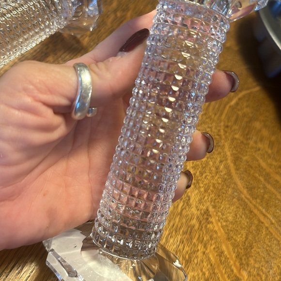 Mikasa Nob Hill Single Light Candlesticks Clear Crystal 5.75” Tall - Picture 3 of 4